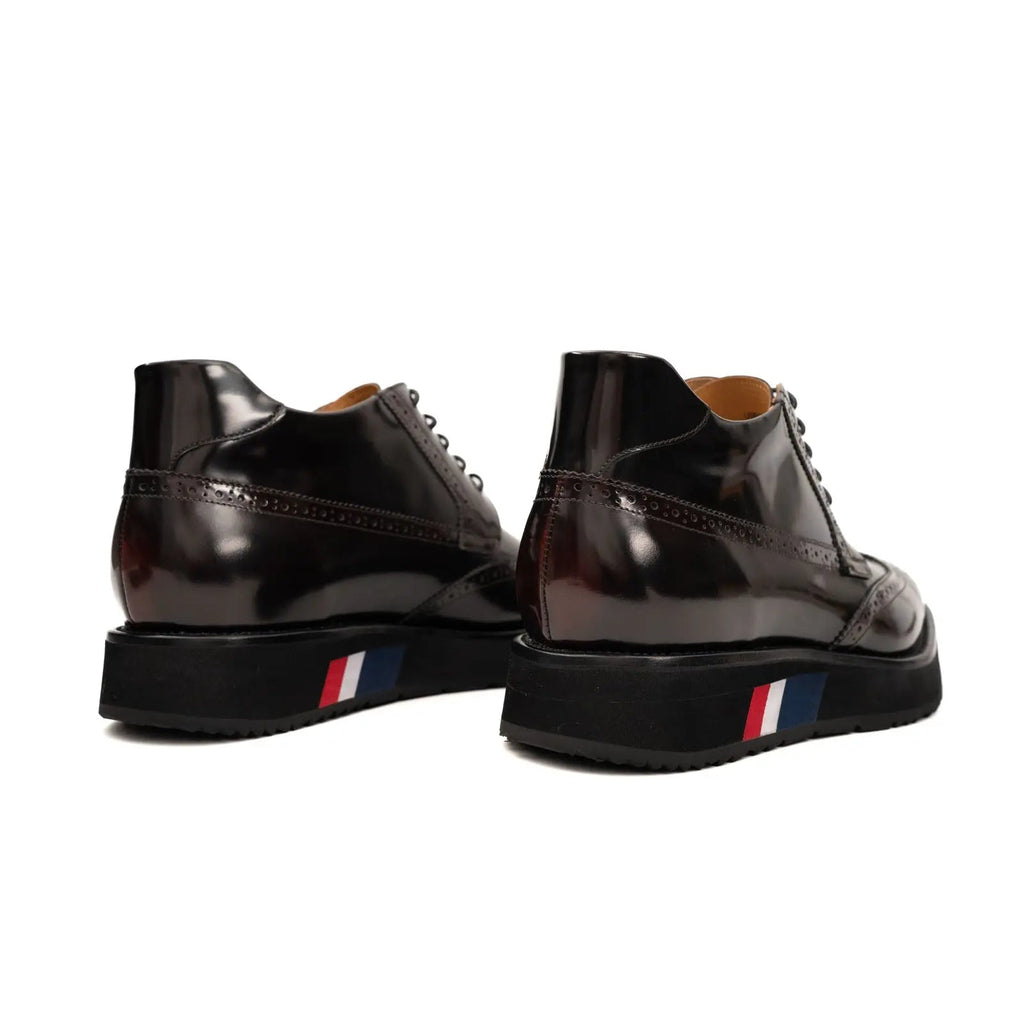 Tri-Stripe Patent Brogue Bootie