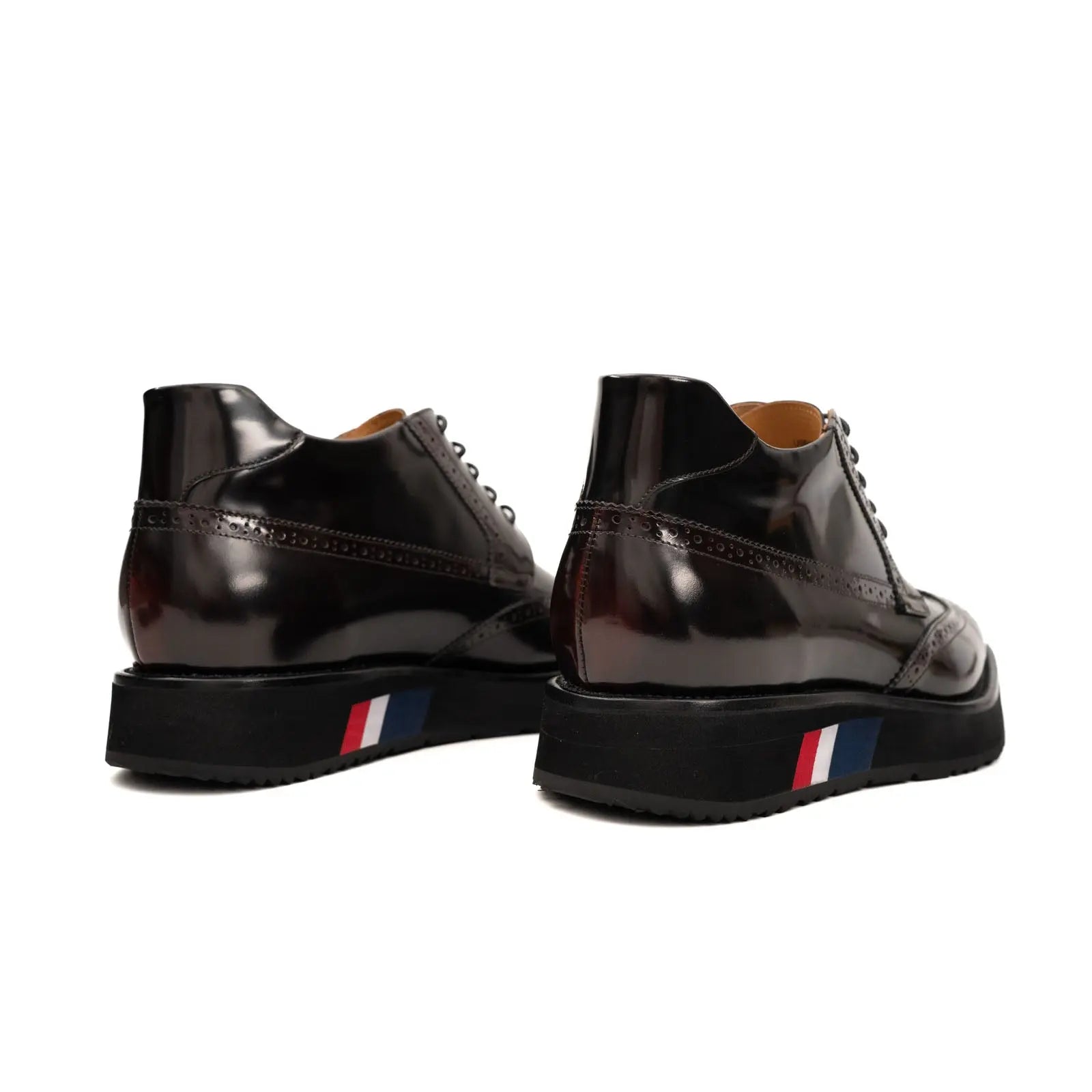 Tri-Stripe Patent Brogue Bootie