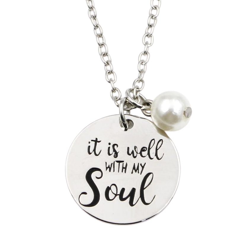 It Is Well Necklace (Pearl)