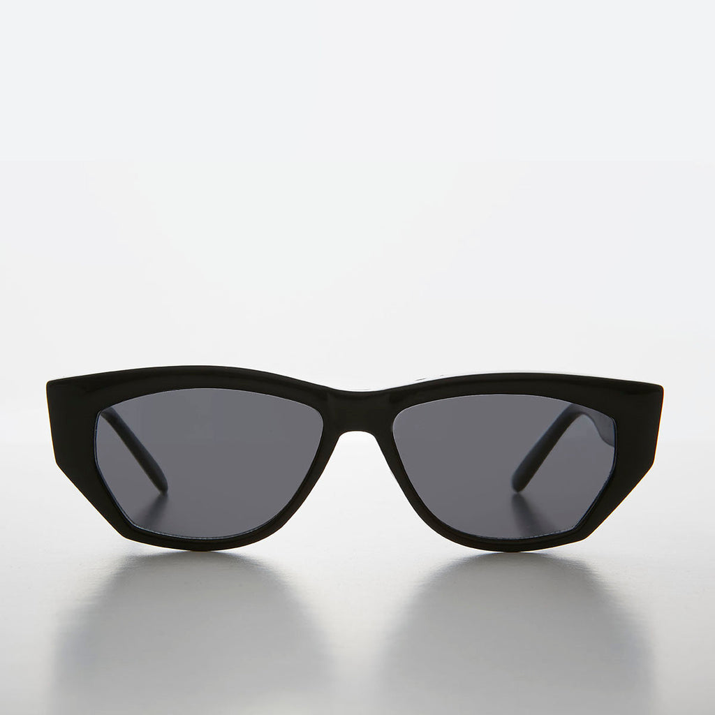 Chunky Mod Street Style Vintage Sunglass with Gold Bling - Val