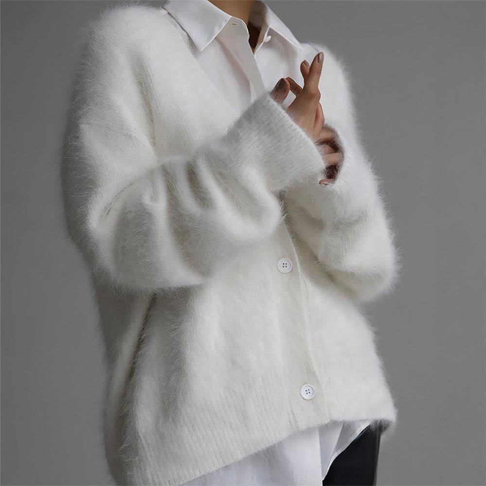 Women’s Faux Mink Relaxed Fit Oversized Cardigan Sweater | NCS