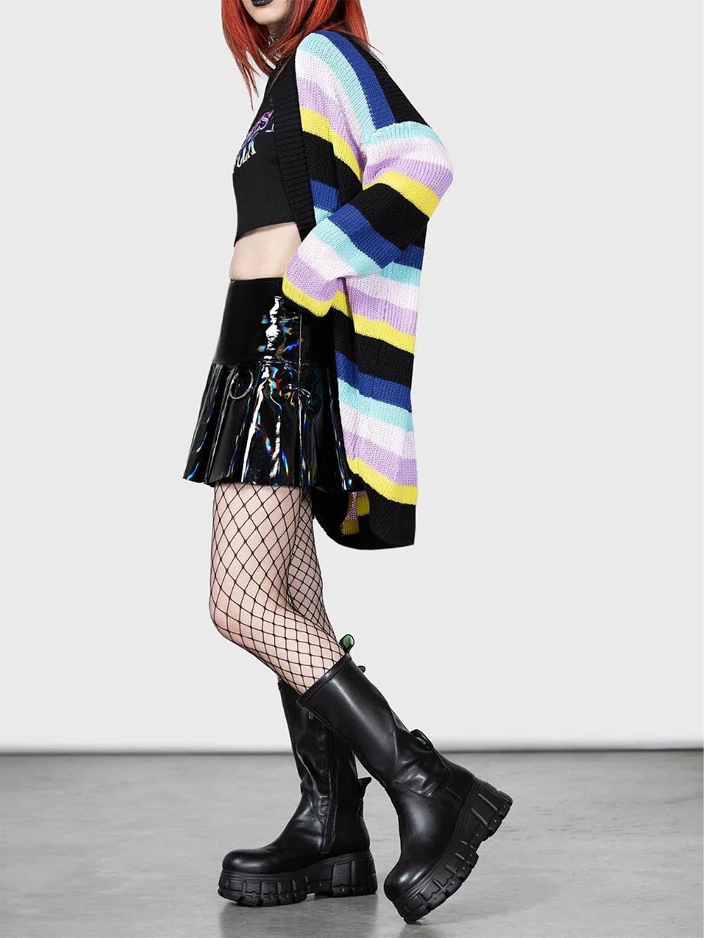 Women's Halloween Striped Knit Cardigan Sweater | NCS