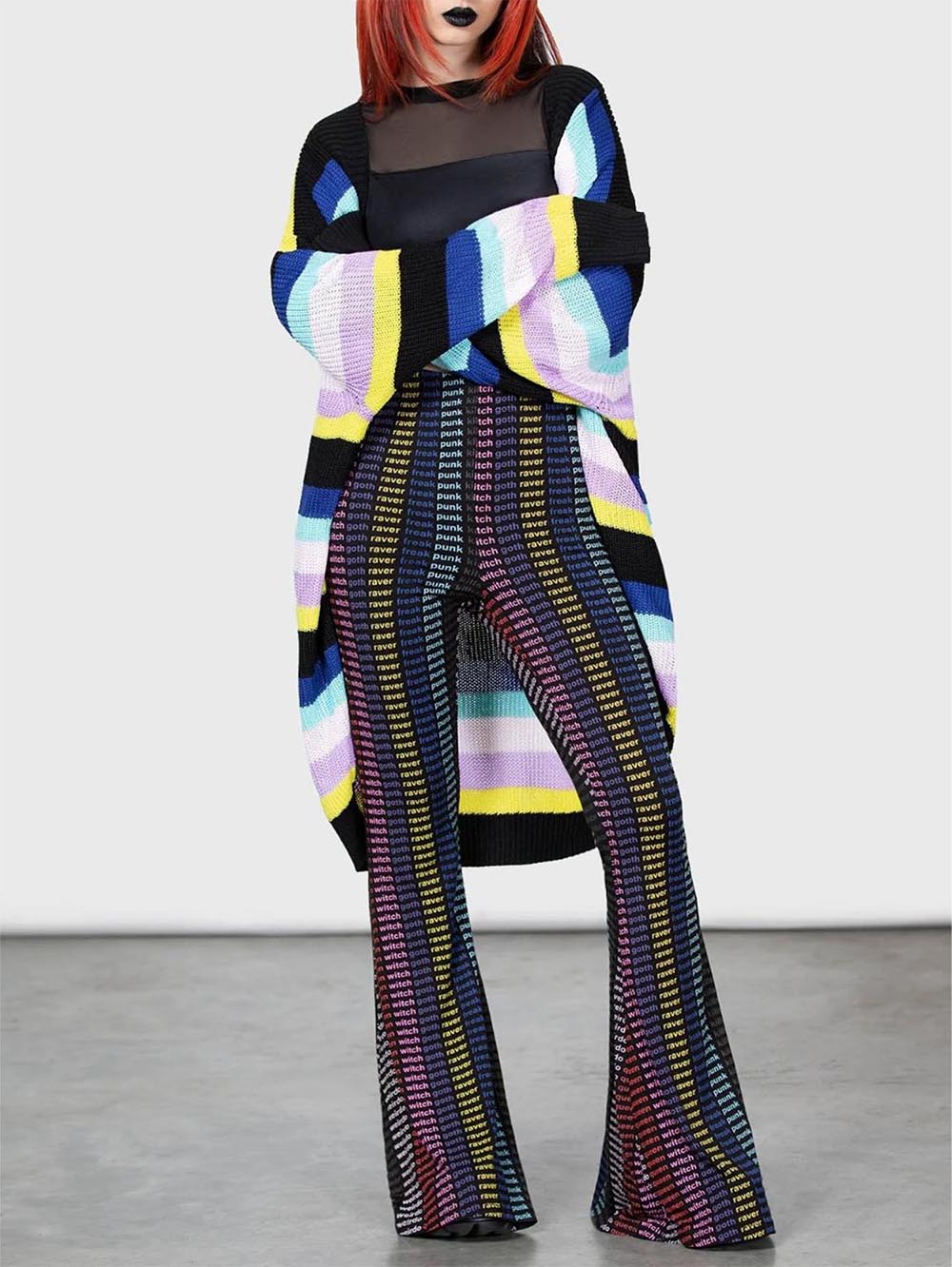 Women's Halloween Striped Knit Cardigan Sweater | NCS