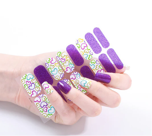 Valentine Purple Gel Nails