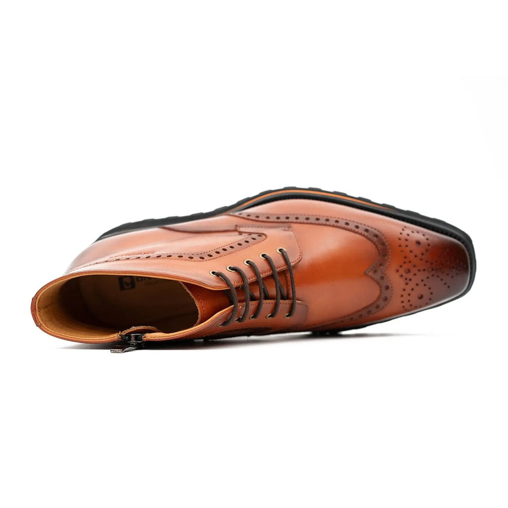 Zipper Brogue Martin Boots 2890 Brown