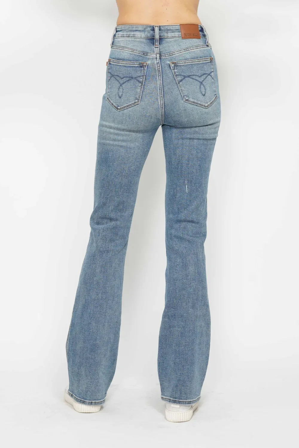 Judy Blue Full Size Tummy Control Back Embroidered Pocket Bootcut Women Jeans Plus Size