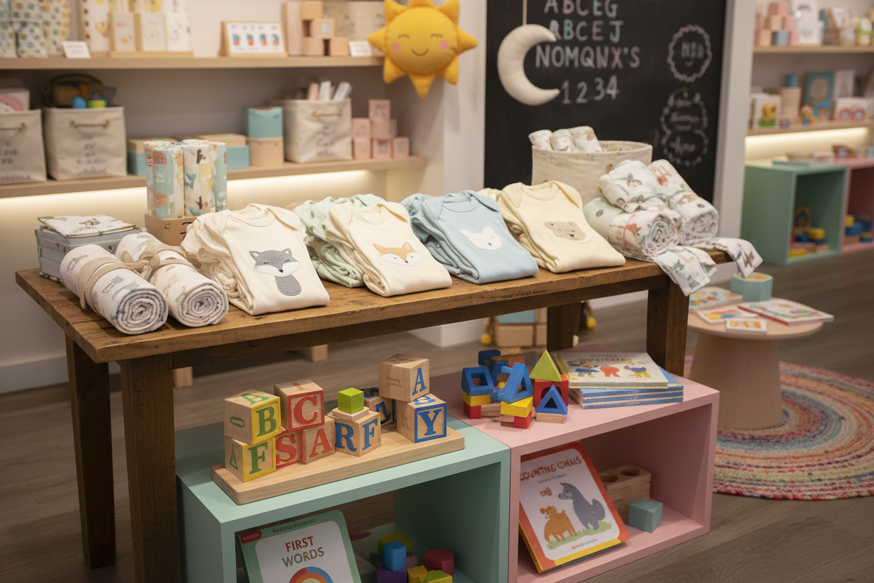 Baby clothing and learning materials