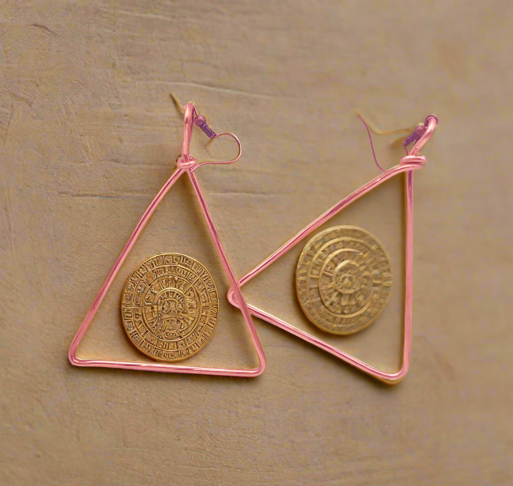 .999 Copper Triangle Earrings
