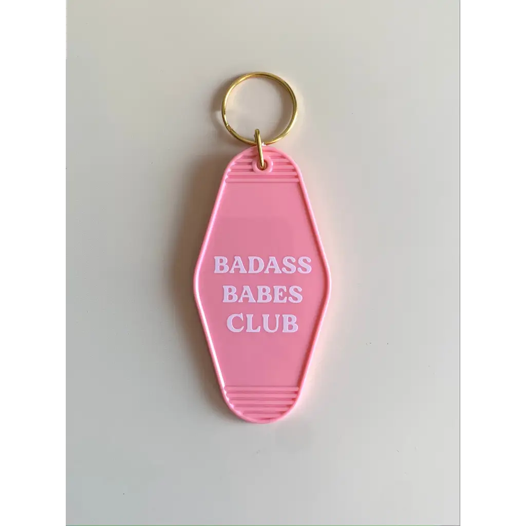 Badass Babes Club Pink Motel Keychains for Vintage Vibes