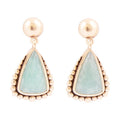 Begondor Blue Amazonite Golden Post Drop Earrings