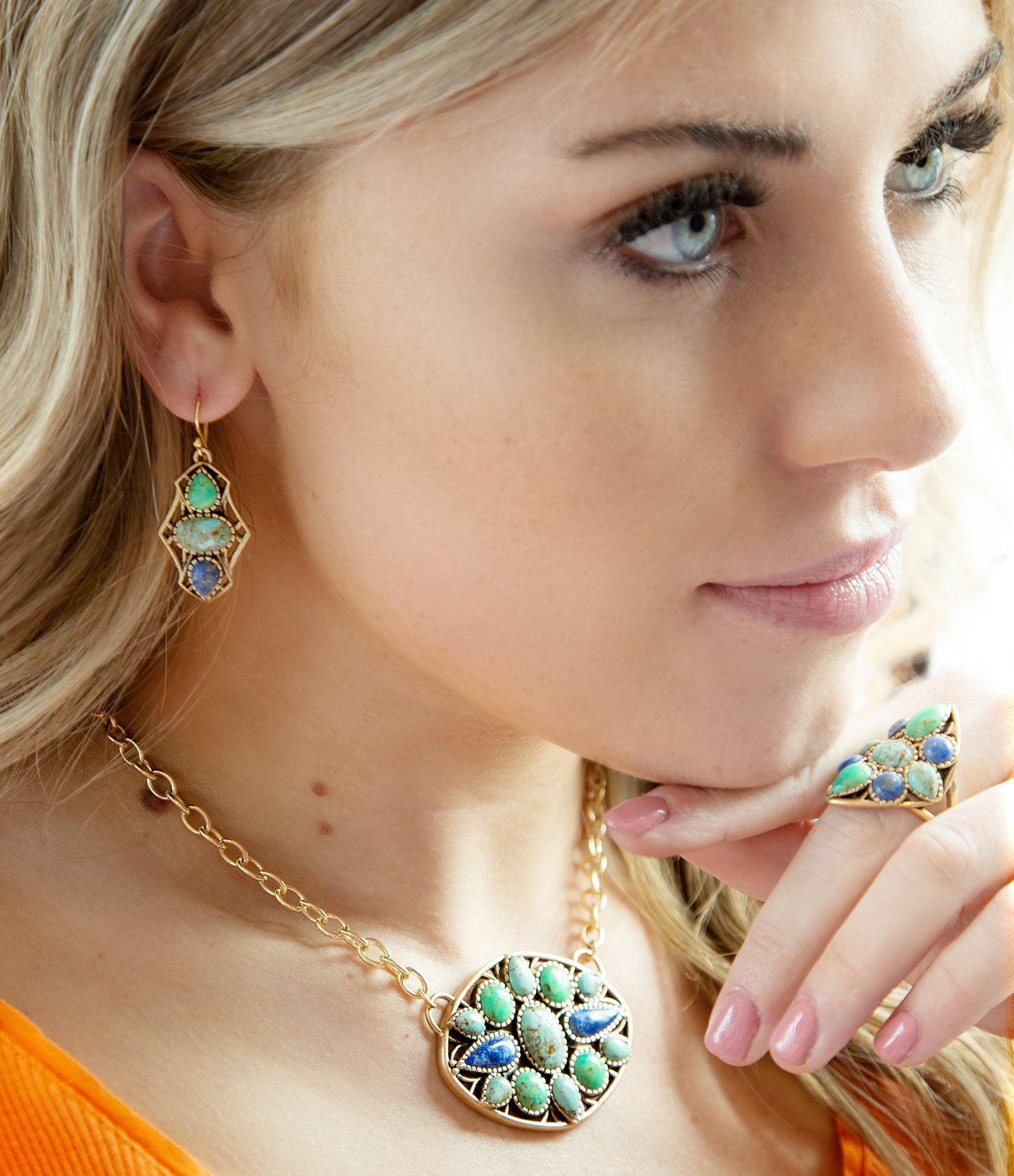 Blue Hues Multi Stone Earring