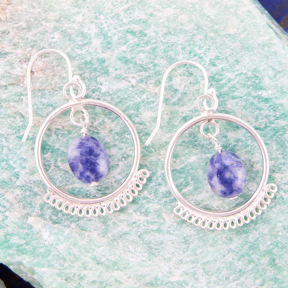 Blue Kyanite and Sterling Silver Drop Earrings