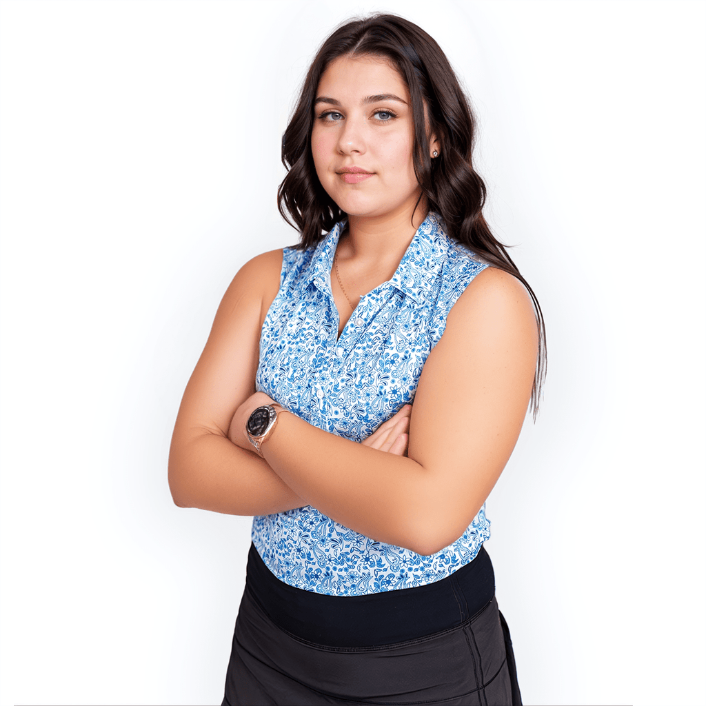 Blue Paisley Women's Polo (Sleeveless)