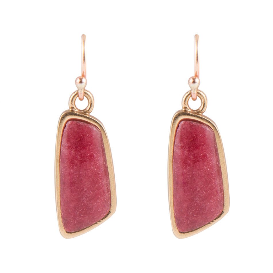 Bordeaux Quartz Slab Earrings