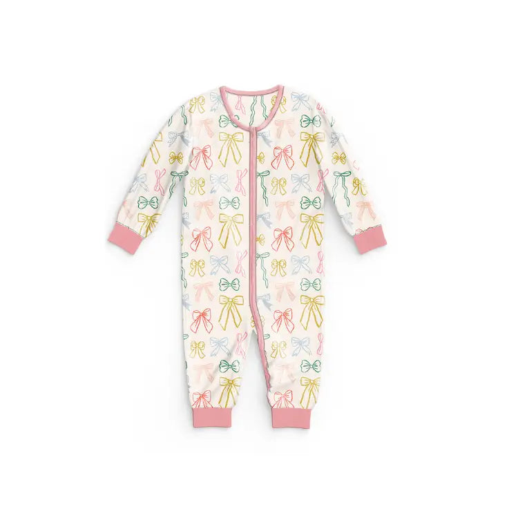 Bow Babe Bamboo Baby Sleeper in Fun Bow Pattern for Comfy Nights