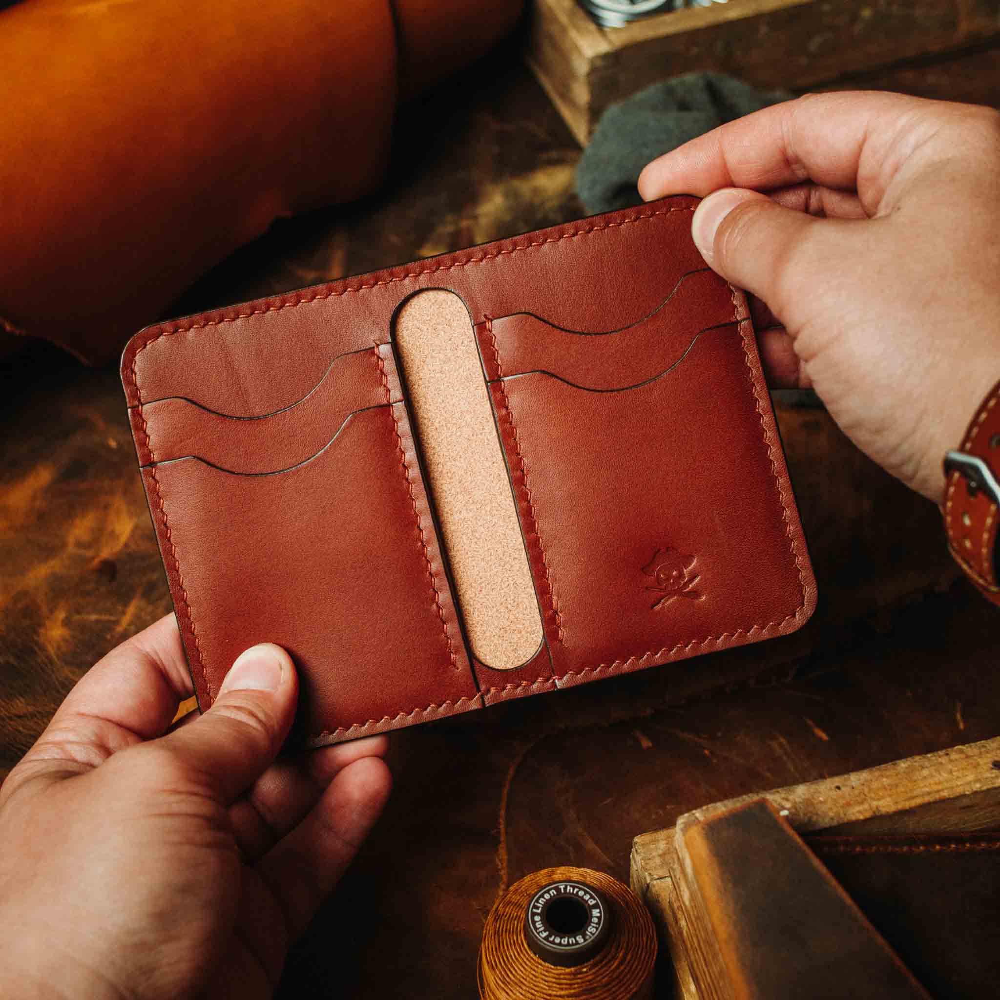 Slim Bifold Wallet - Buccaneer | Minimalist Card Holder | Handcrafted EDC