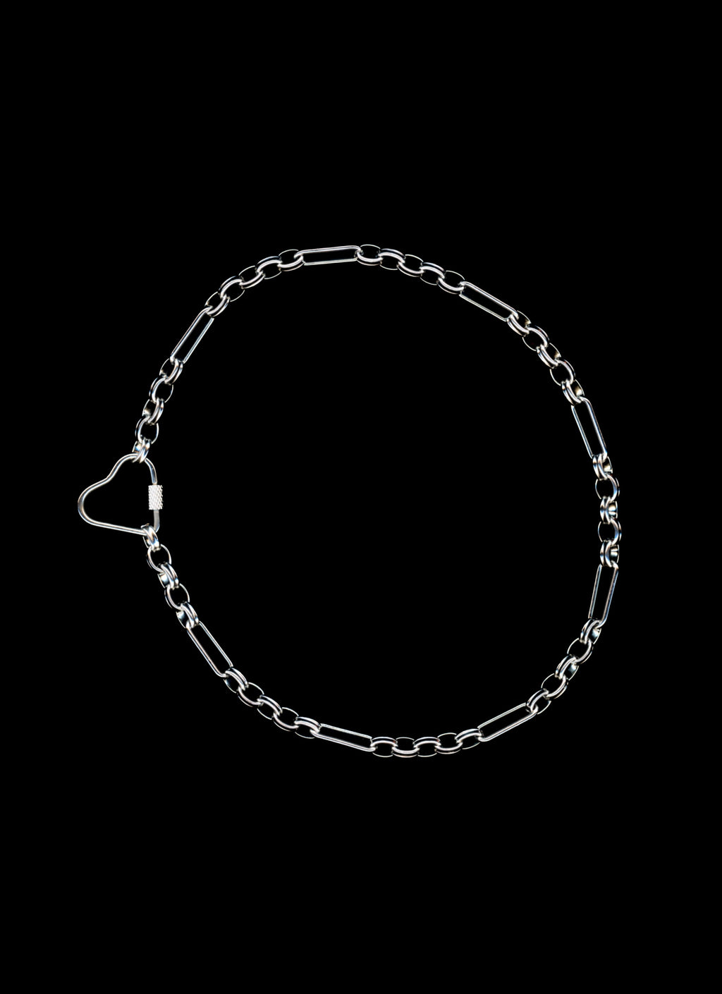 heavy metal lover - heart carabiner necklace