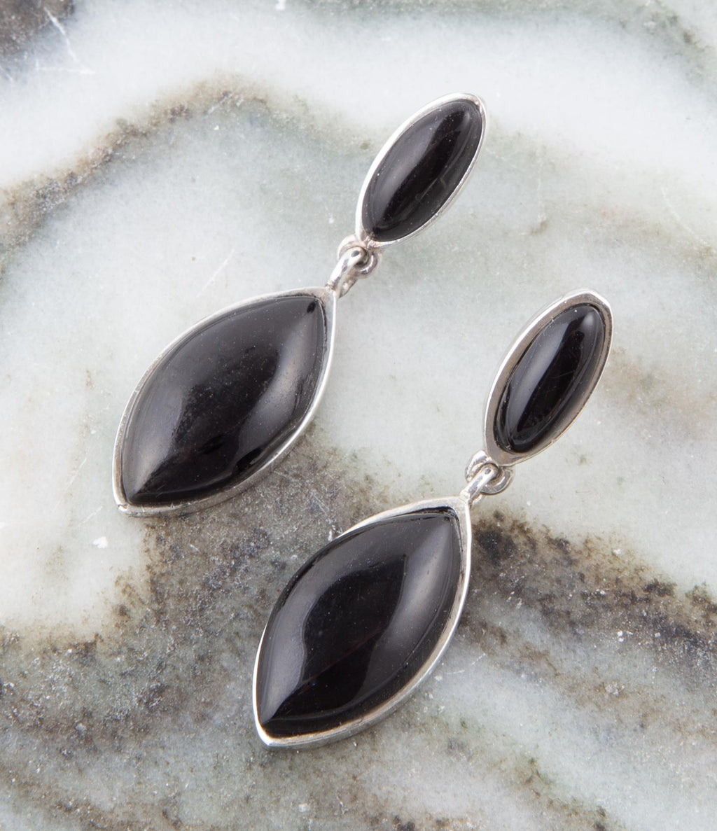 Champion Onyx and Sterling Silver Earrings