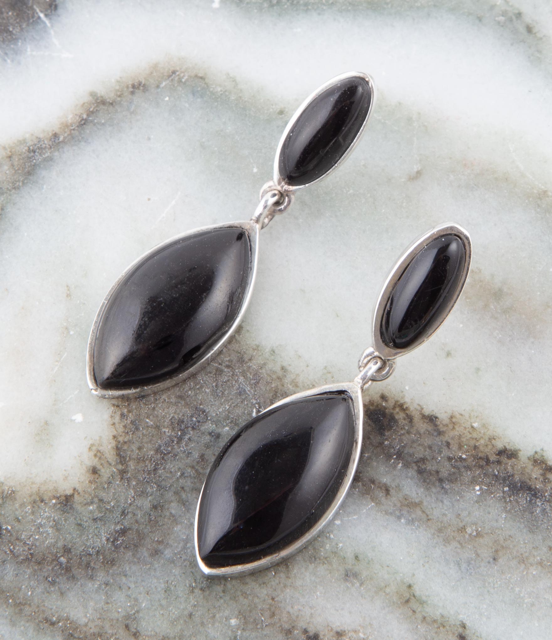 Champion Onyx and Sterling Silver Earrings