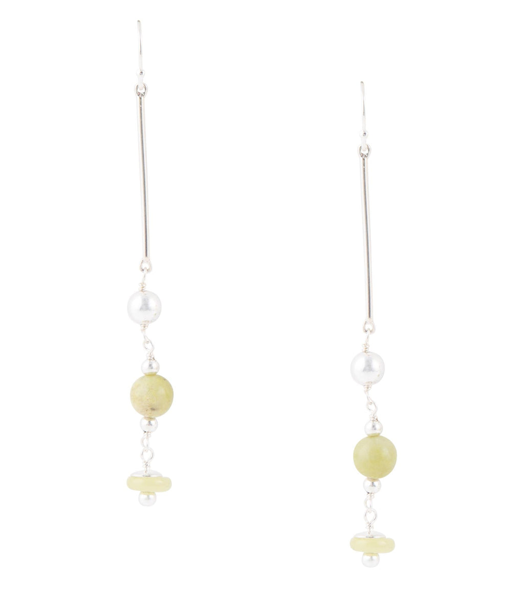 Chartruese Lemon Jade Linear Earrings