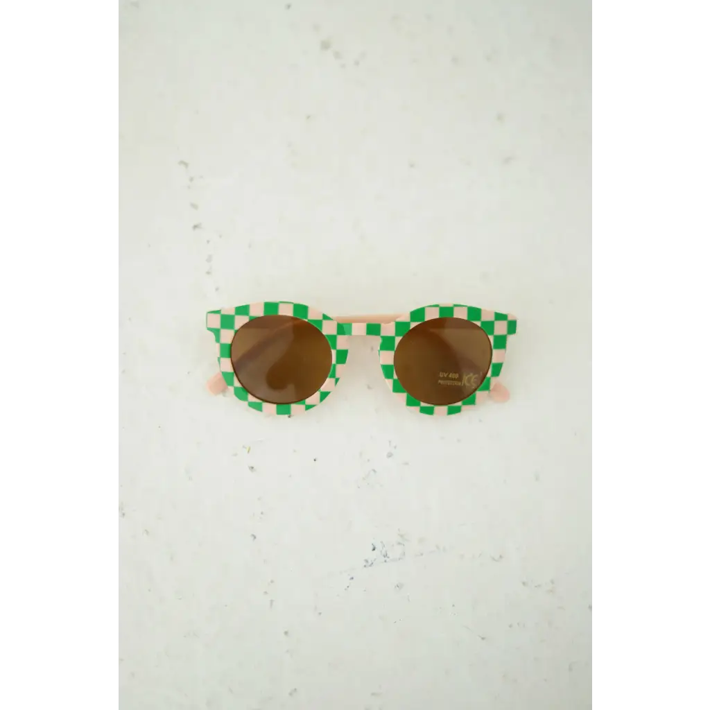 Green Checkered Kids Sunnies