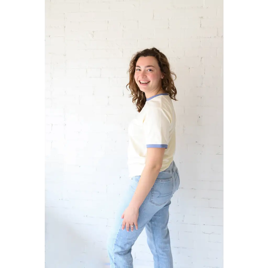 Classic Women's Ringer Tee in Navy