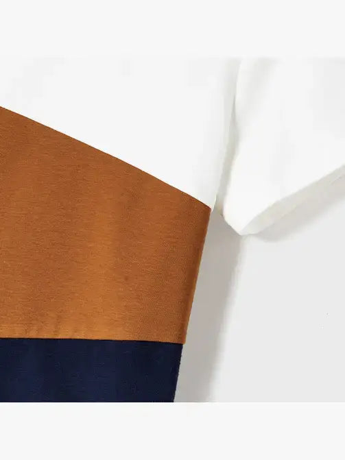 Family Matching Short-sleeve Colorblock T-shirts & Dresses