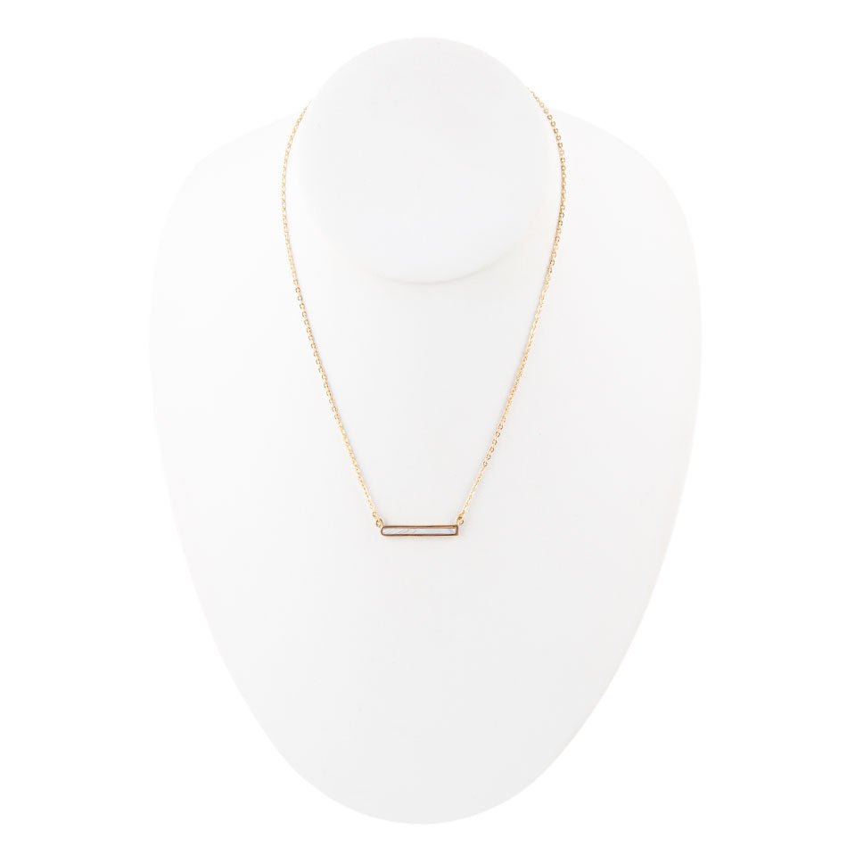 Dainty Botswana Agate Bar Necklace