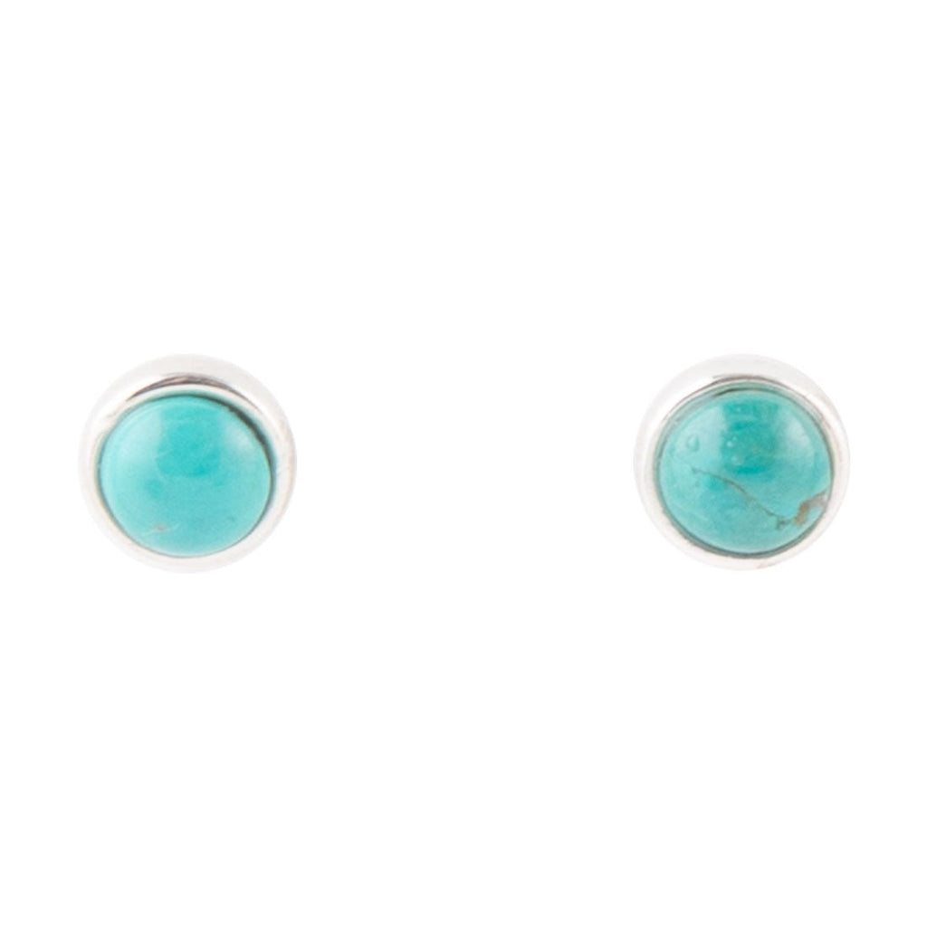 Dainty Dot Turquoise and Silver Earrings