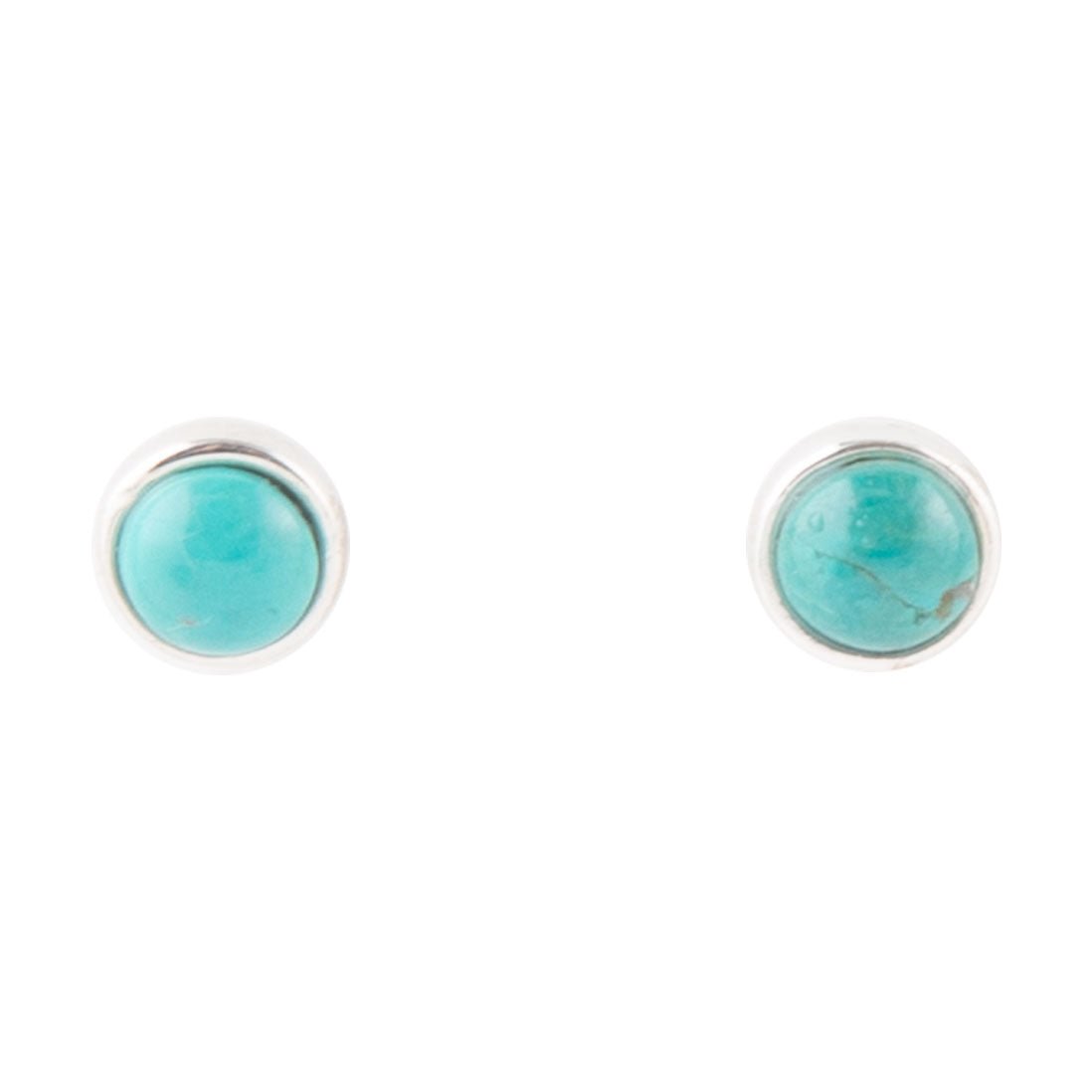 Dainty Dot Turquoise and Silver Earrings