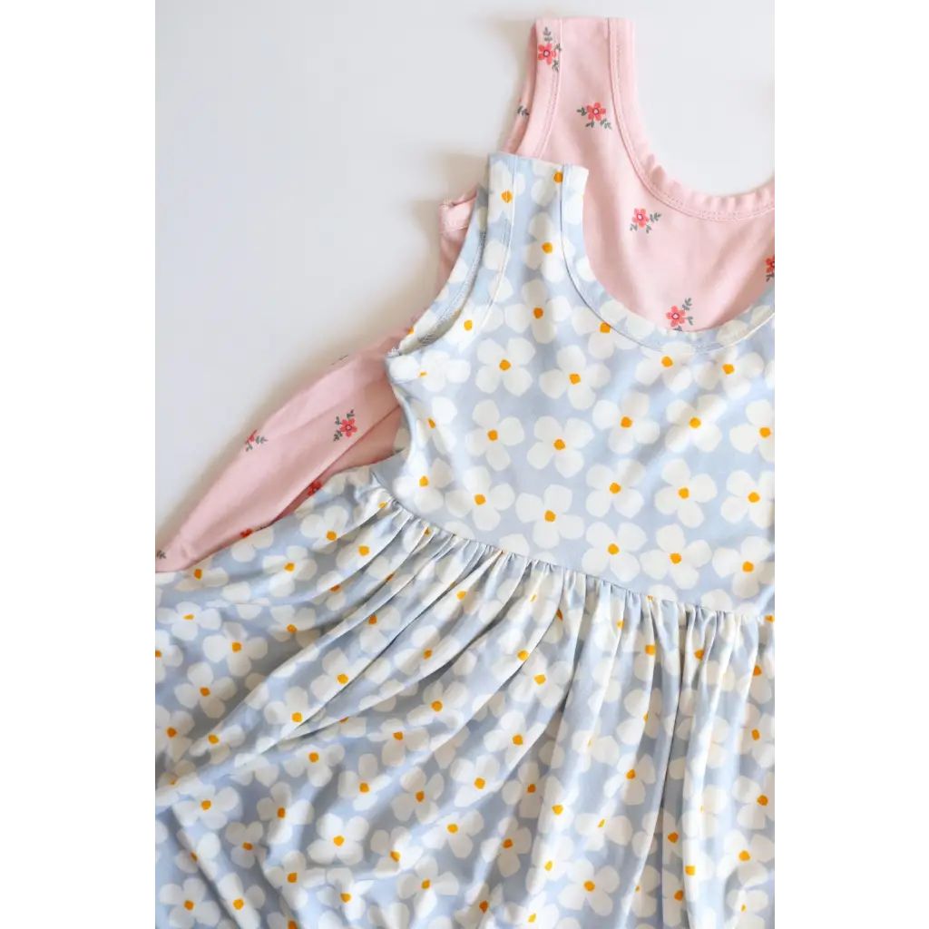 Bamboo Adventure Daisy Twirl Dress in Pink with Floral Print