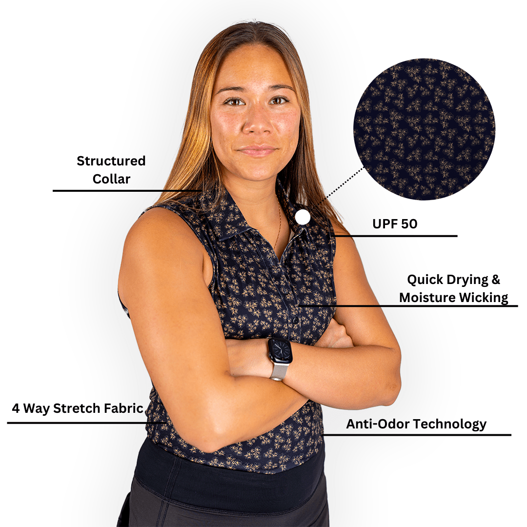 Dark Floral Women's (Sleeveless) Polos