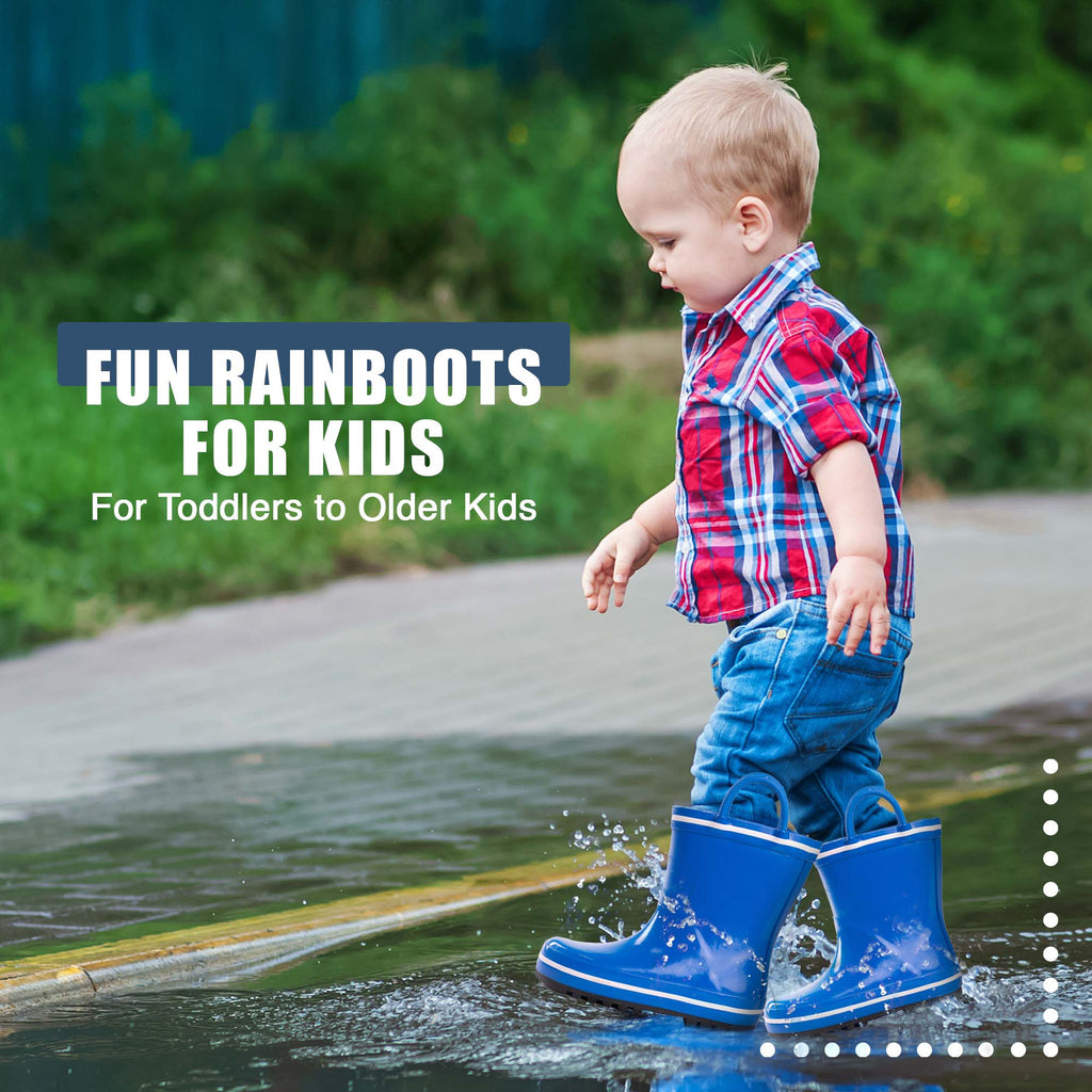 Norty Kids Rubber Printed Rain Boots 40148 Blue Black Camo:
