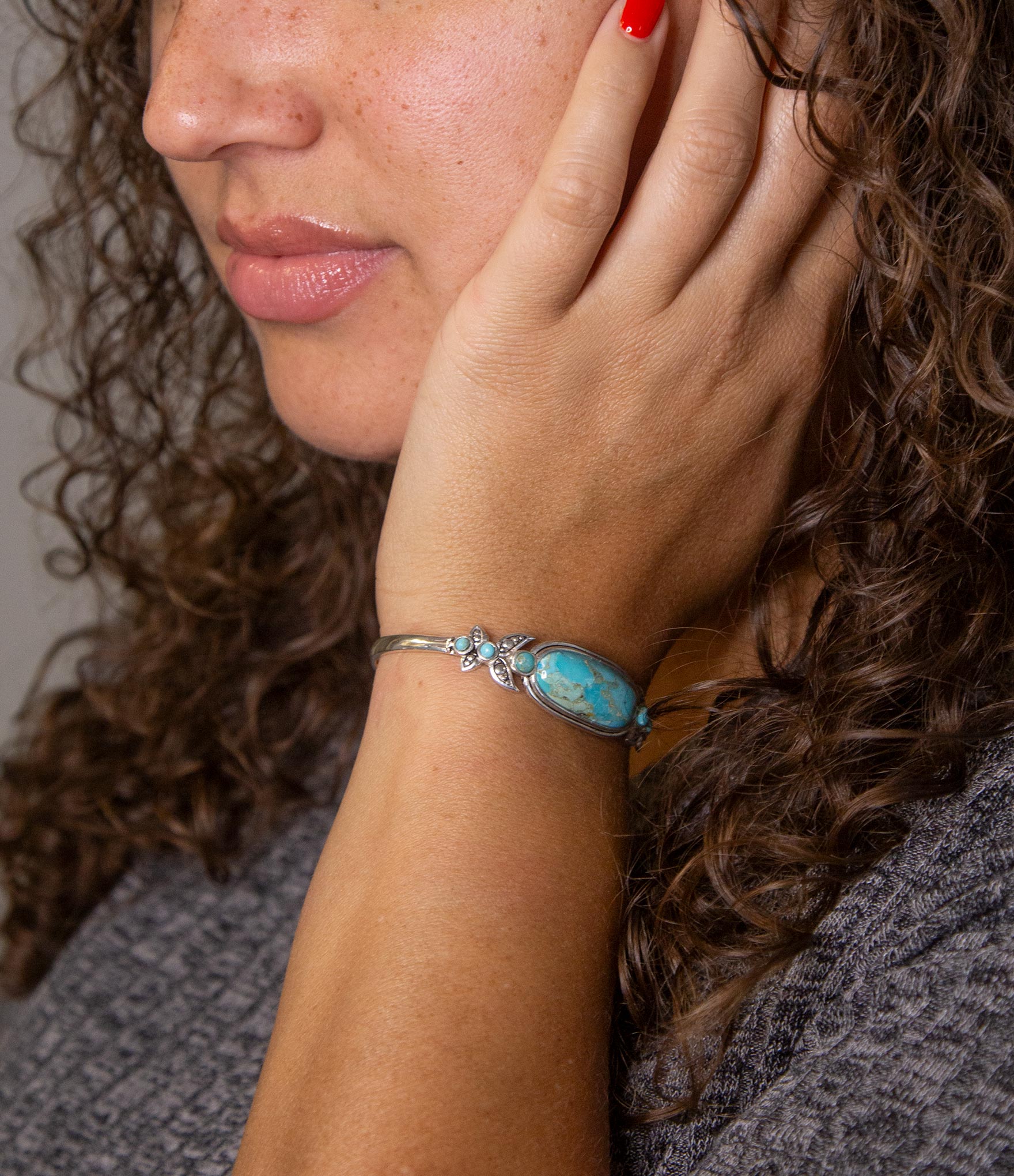 Emile Blue Turquoise Sterling Silver Cuff Bracelet