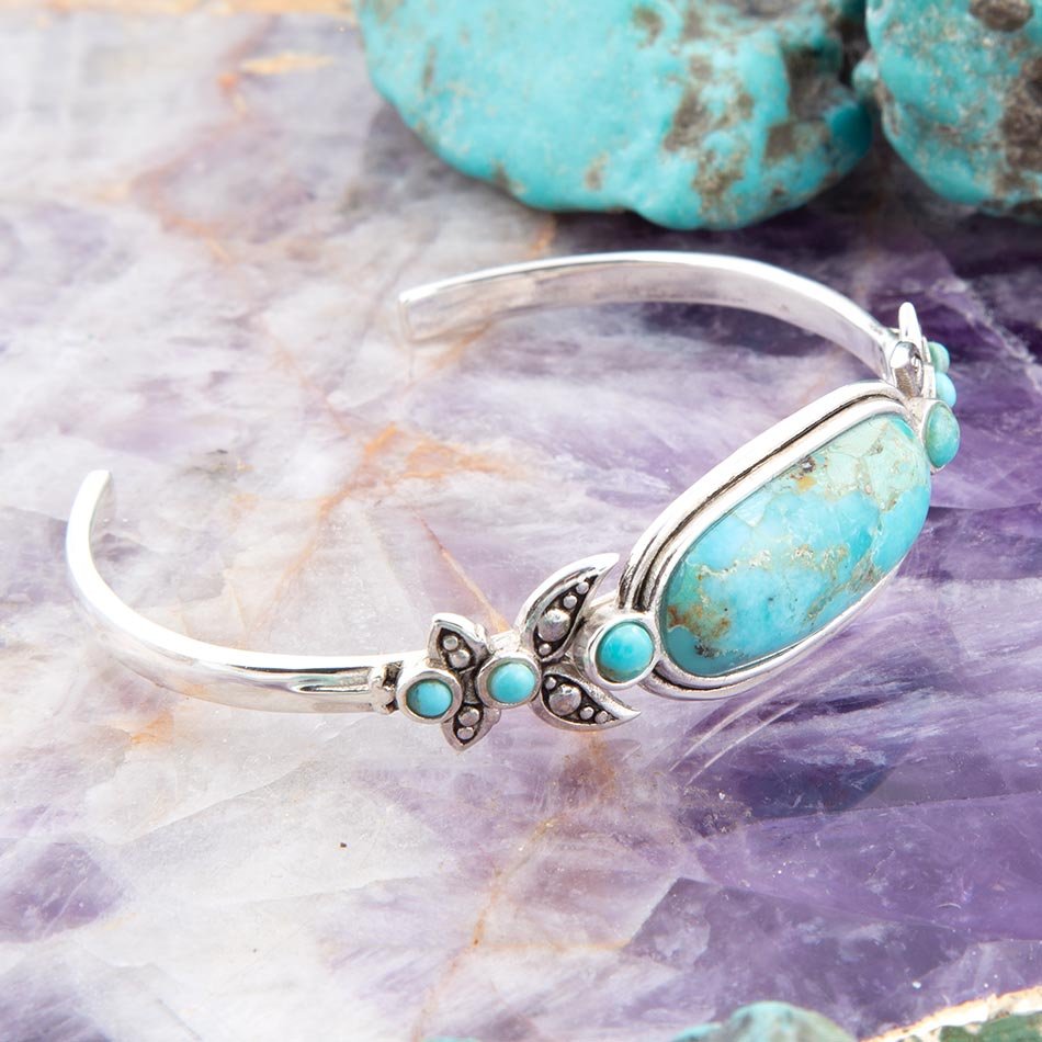 Emile Blue Turquoise Sterling Silver Cuff Bracelet