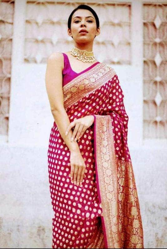Exclusive Pure Banarasi Chiffon Khaddi Saree