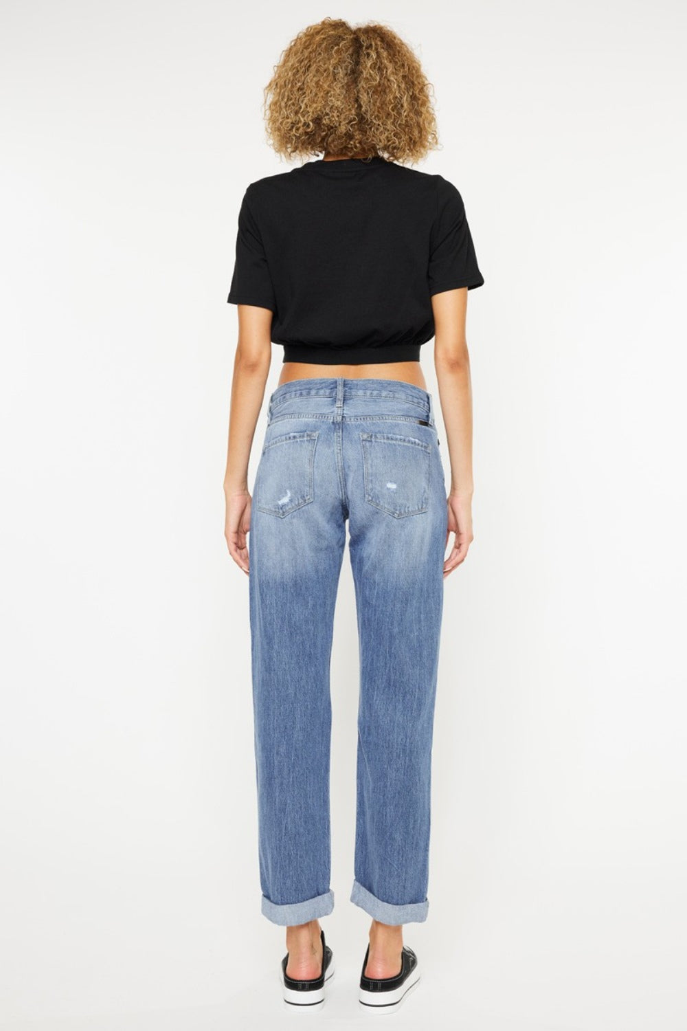 Kancan Mid Rise Distressed Straight Women Jeans