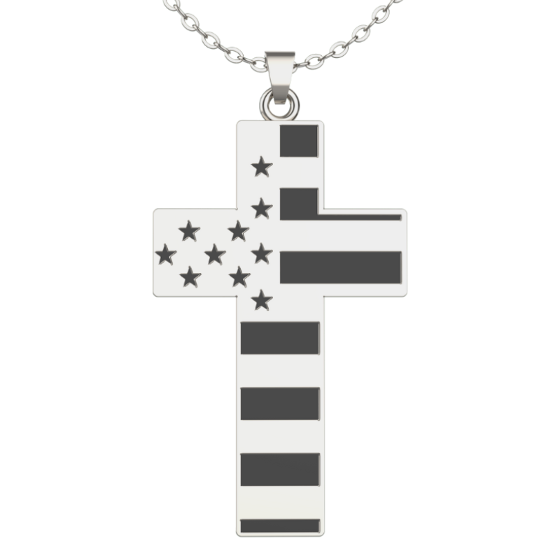 American Flag Cross Necklace