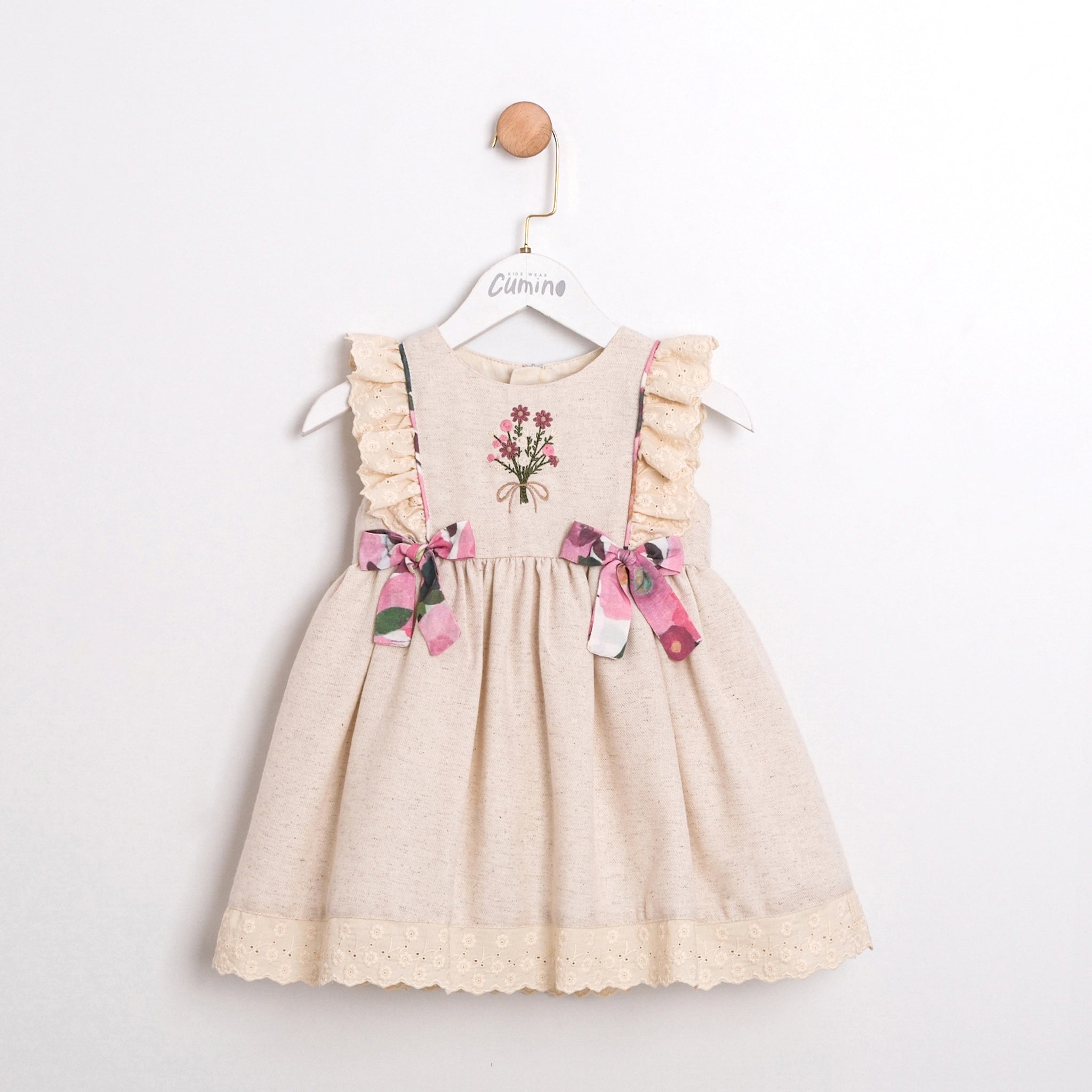 Floral Embroidered Linen Dress
