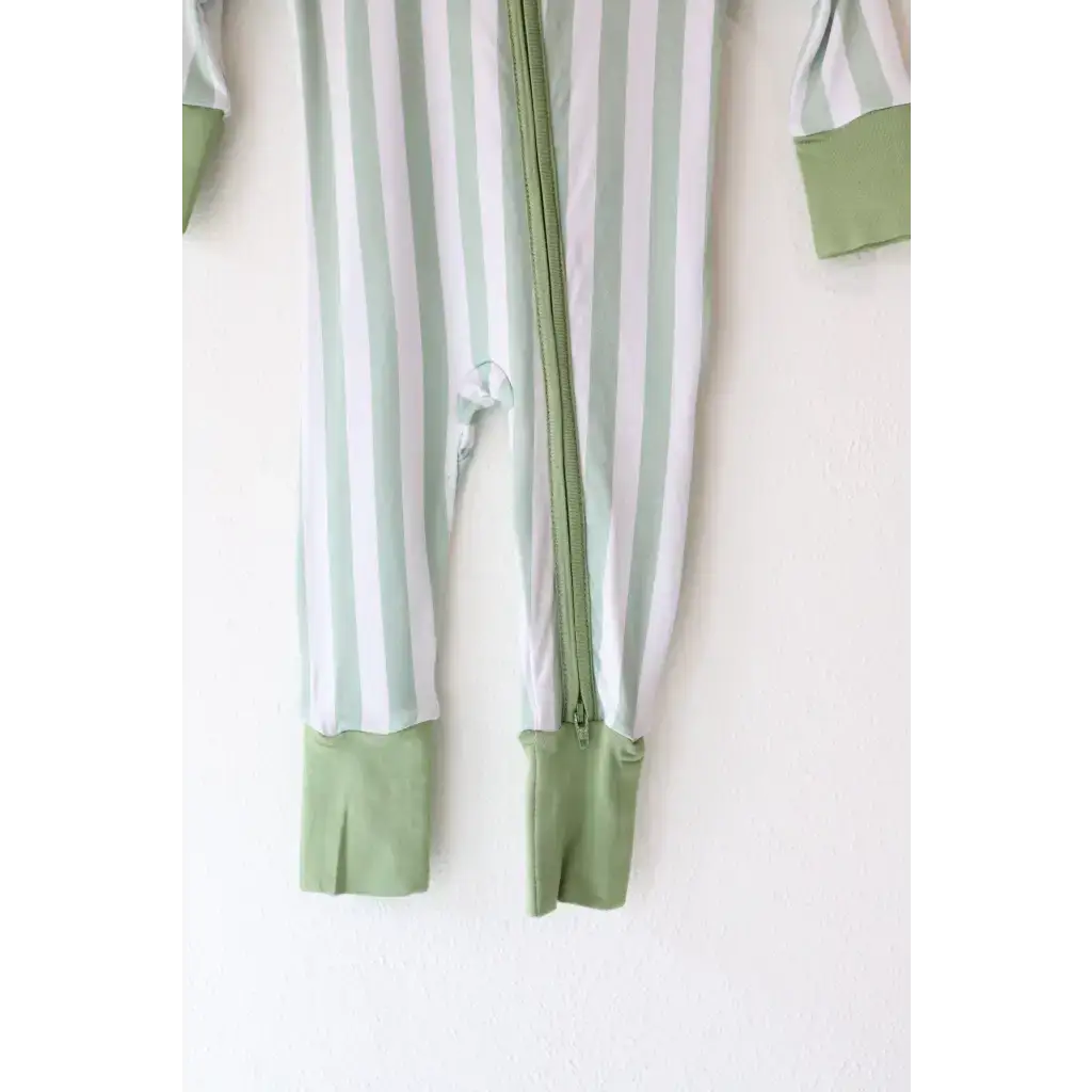 Green Striped Bamboo Baby Sleeper