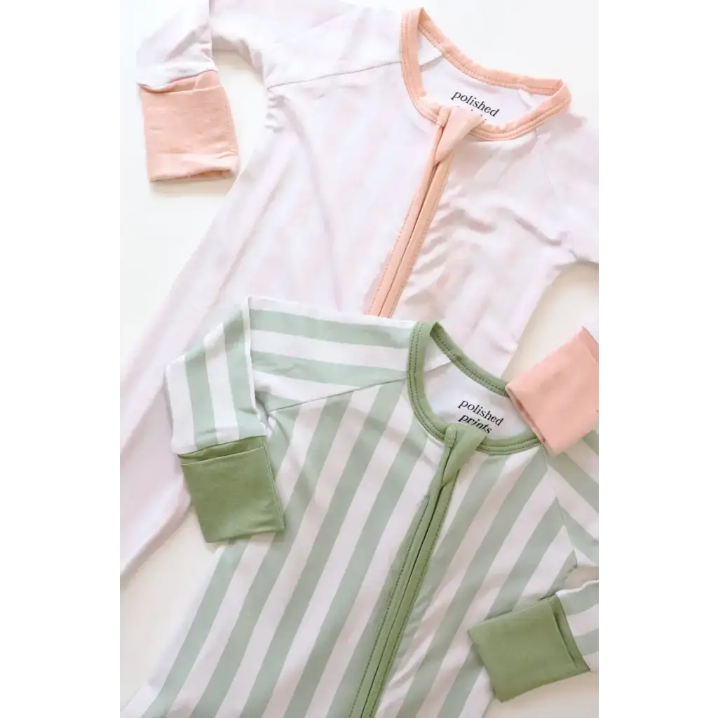 Green Striped Bamboo Baby Sleeper