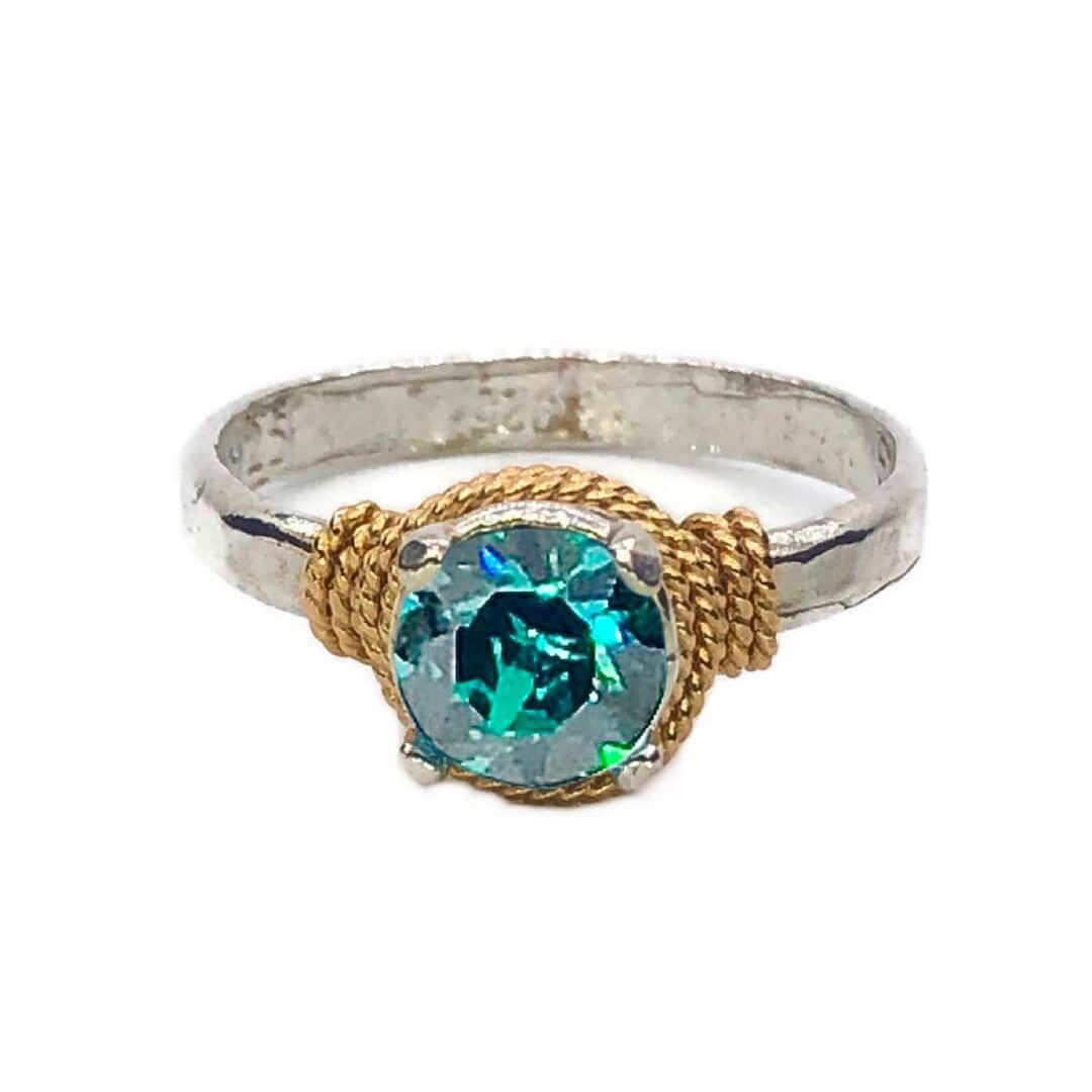 Hand Hammered Birthstone Ring