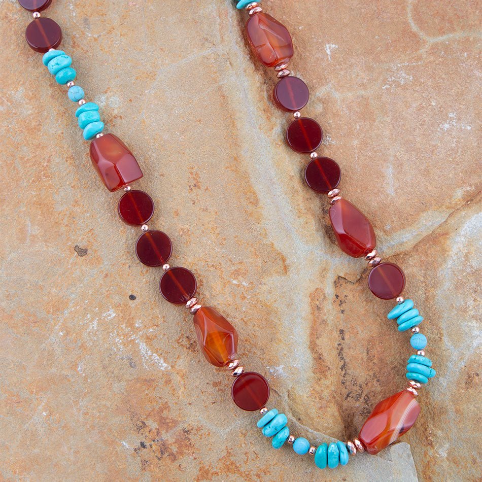 Headed West Long Carnelian Necklace