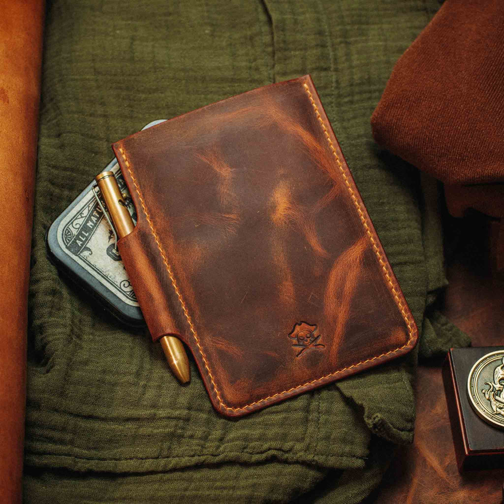 Velcro Journal Cover - Helmsman | Leather Field Notes Holder | Patch Display