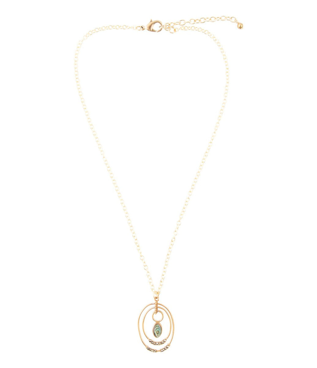 Henley Blue Abalone Golden Pendant Necklace