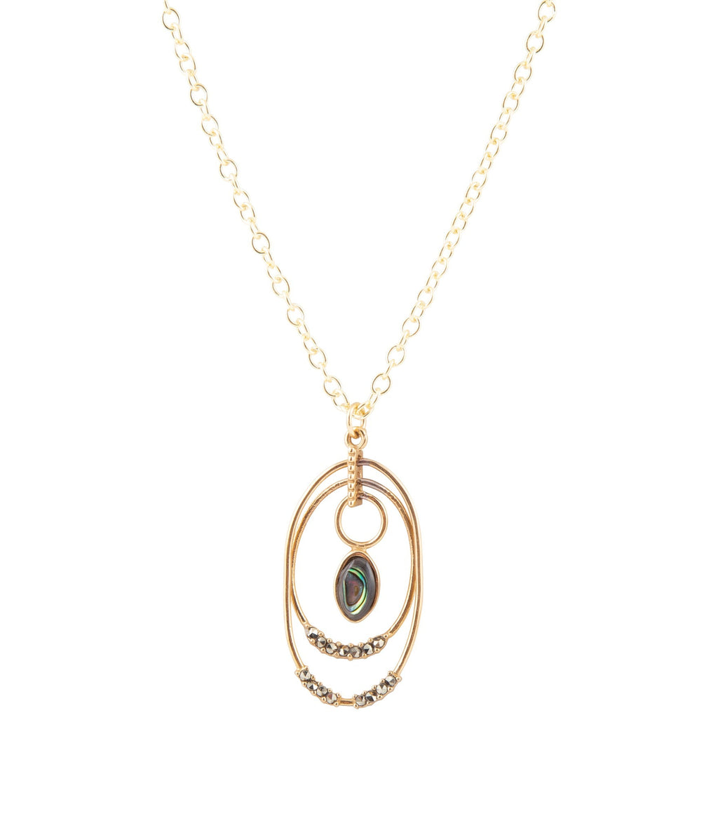 Henley Blue Abalone Golden Pendant Necklace