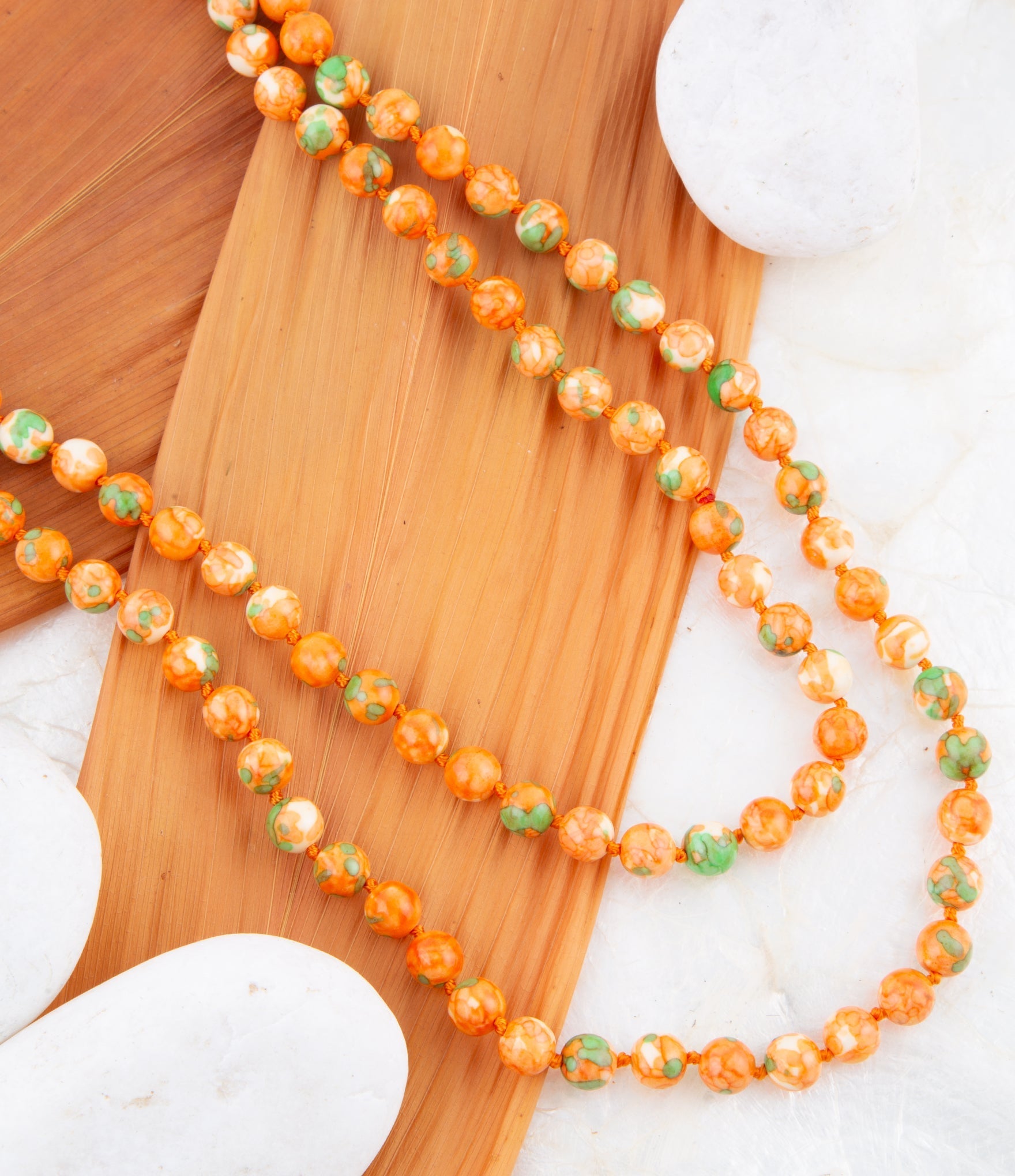 Immeasurable Orange and Lime Wrap Necklace