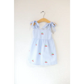 Kids Embroidered Cherry Tie-Strap Dress