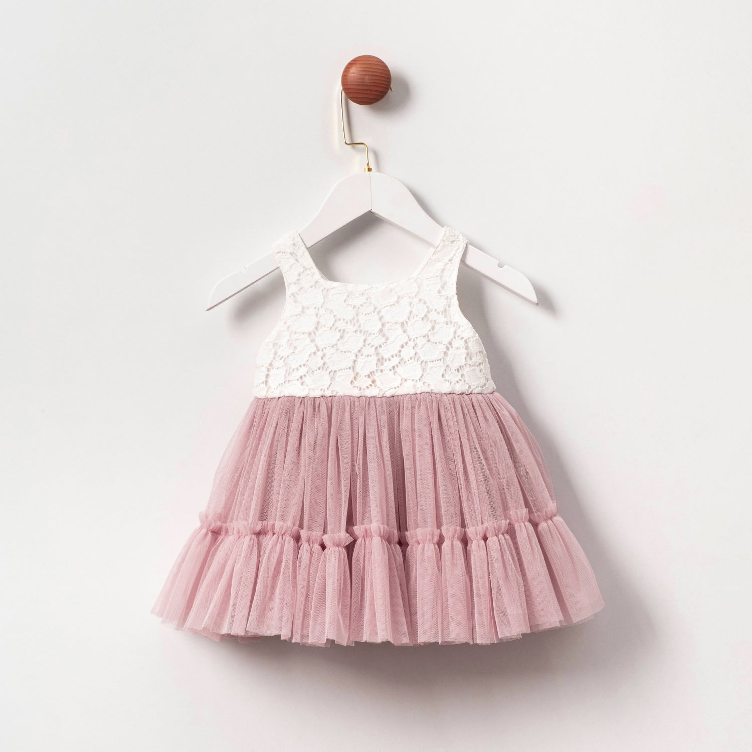 Blush Lace & Tulle Baby Dress