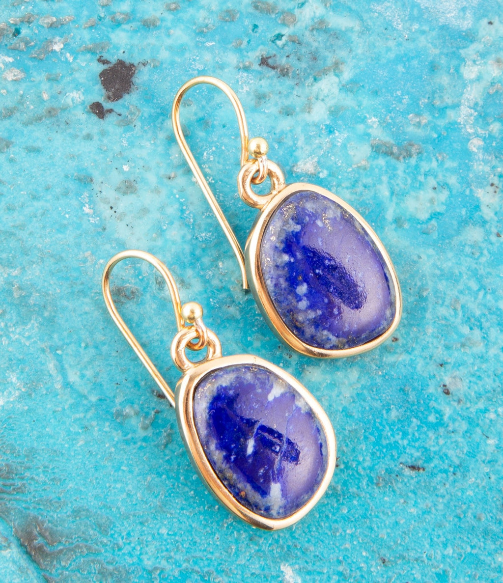 Lapis and Bronze Earrings
